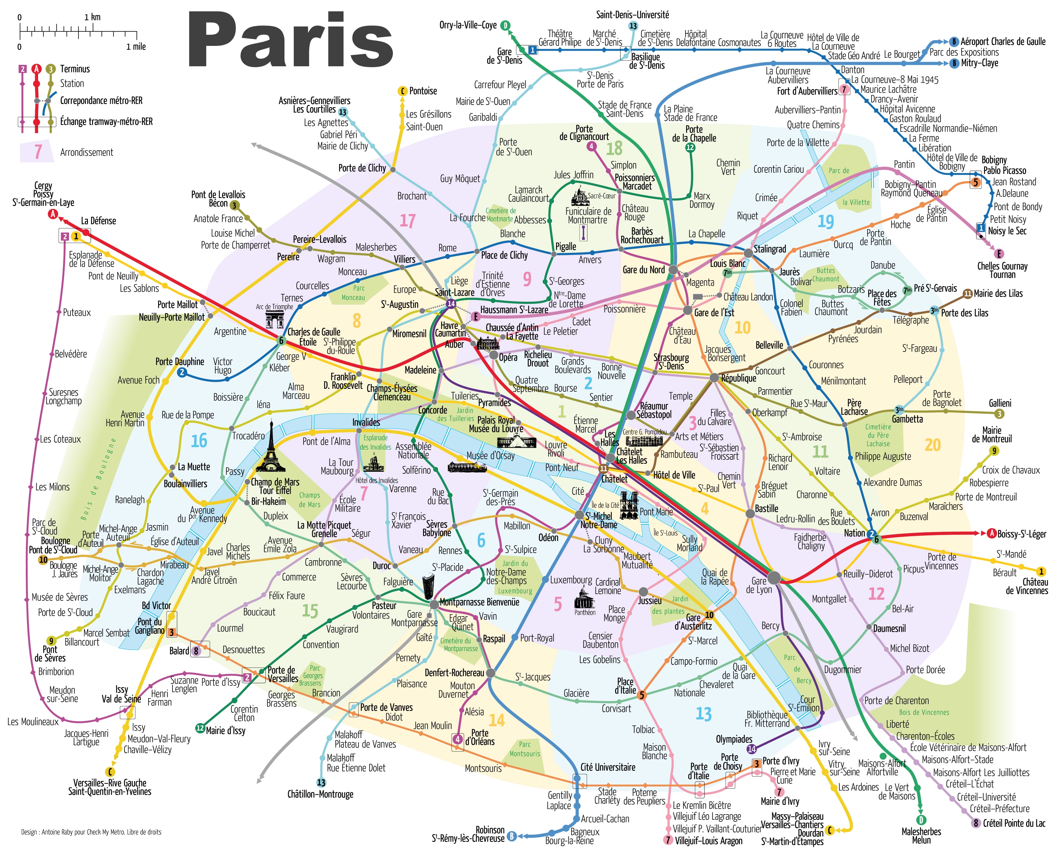 Du lịch Paris - Bản đồ tàu điện Paris