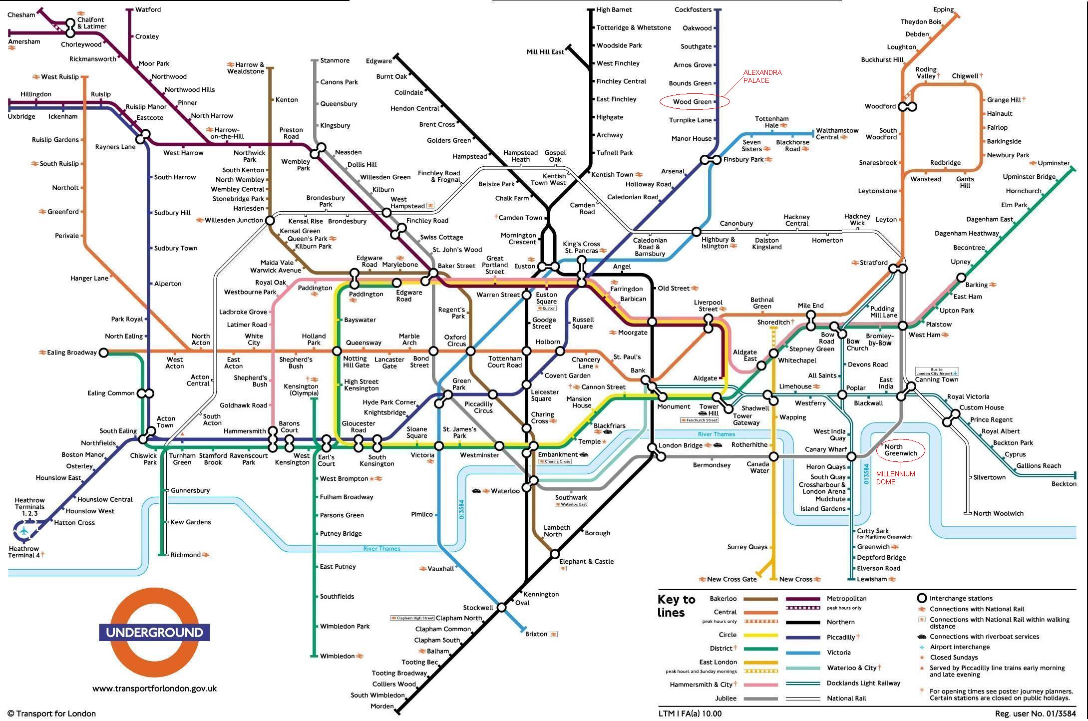 Kinh nghiệm đi tàu điện ngầm ở Anh - Bản đồ tàu điện ngầm ở Anh