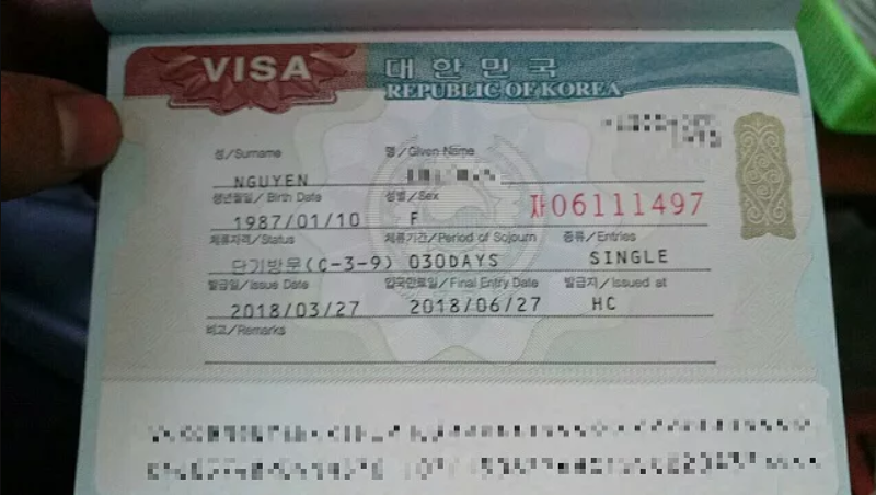Visa Hàn Quốc loại C-3 ngắn hạn nhập cảnh 1 lần - Xin visa du lịch Hàn Quốc tự túc