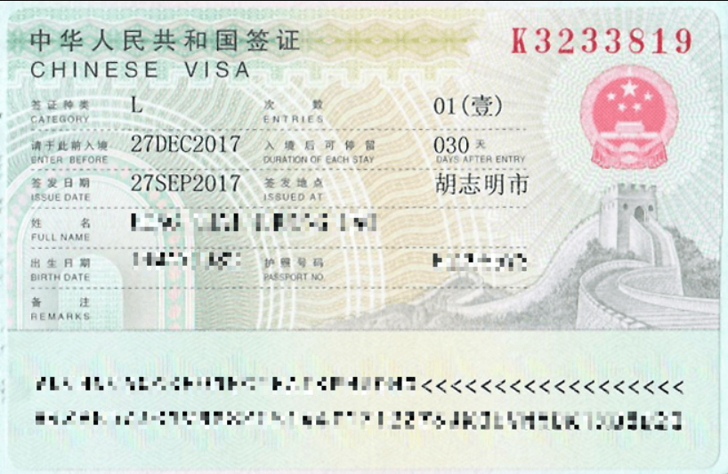 Visa du lịch 3 tháng nhập cảnh 1 lần - Visa du lịch Trung Quốc