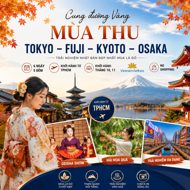 Tour Cung Đường Vàng TPHCM - TOKYO – FUJI – KYOTO – OSAKA 6N5Đ