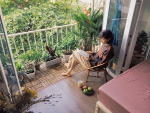 Góc phòng của homestay Le Bleu Đà Lạt