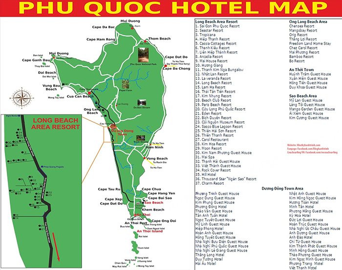 Bản đồ nhà hàng khách sạn Phú Quốc