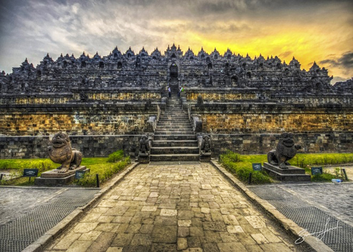 ngôi đền Borobudur ở indonesia