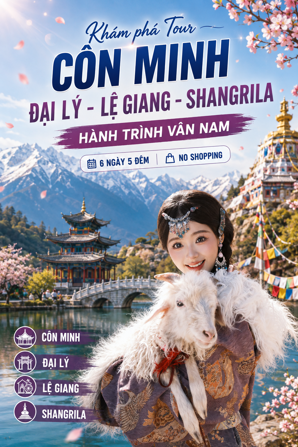TOUR TP.HCM - CÔN MINH - ĐẠI LÝ - LỆ GIANG - SHANGRILA (6N5Đ)