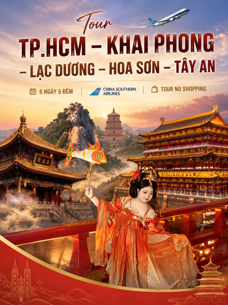 TOUR TP.HCM - KHAI PHONG - LẠC DƯƠNG - TÂY AN - HOA SƠN (6N5Đ)