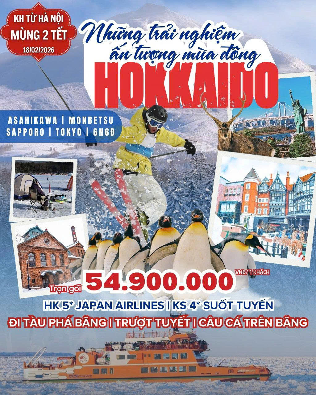 TOUR LỄ HỘI NHẬT BẢN 2026: HOKKAIDO ĐÓN TẾT – XUÂN VỀ TRÊN ĐẢO BĂNG (6N5Đ)